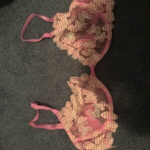 Victoria's Secret Pink and Cream Lace Bra